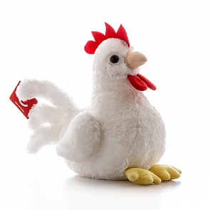 Игрушка мягкая - Петушок белый, 25 см. (Aurora, 10-310)